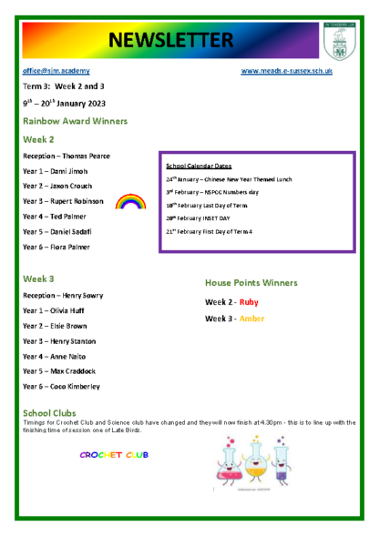 Newsletter Term 3 Week 2 and 3