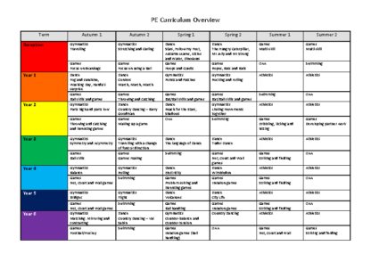 PE Whole School Overview