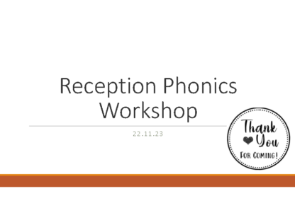 Reception Phonics Workshop